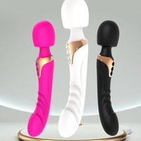 Doppelkopf-AV-Stabvibrator, große Größe, leistungsstarker Vibrator mit zwei Motoren, Silikon-Stab, G-Punkt-Massagegerät, 10 Vibrationsmodi, Sexspielzeug für Paare, Stimulator