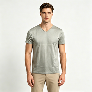 T-shirt à manches courtes col en V 100% fibre d'argent, anti-radiation, protection EMF, à porter tous les jours pour hommes et femmes - Product Image 4