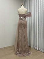 Robes de soirée de luxe vert sauge MY30059-2, haute couture, lourdement ornées de sequins et de perles, avec fente haute, pour fêtes formelles, bals de promo et mariages à Dubaï