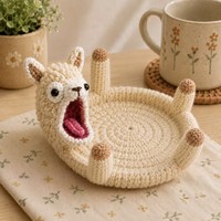 Sous-verre en crochet fait main motif animal, dessin animé, décoration de table, isolation thermique, support de tasse pour boissons de cuisine