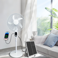 Usine OEM Moteur DC moderne à haute efficacité LED Maison Hauteur réglable Grand angle Ventilateur solaire extérieur 16 pouces Batterie au lithium