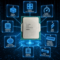 Processeur Core I3-13100 4 cœurs 8 threads 3,4 GHz 4,5 GHz Turbo LGA1700 DDR4 DDR5 Testé en environnement de calcul