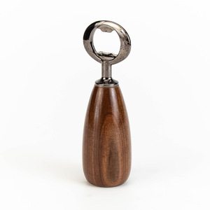 Solid Wood Bottle Opener Stainless Steel Handle Portable Beer Opener For Home Use - Product Image 4
