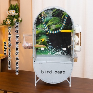 Stile europeo Xuanfeng grande Villa in ferro gabbia ornamentale peonia uccello ricamato in pelle di pappagallo paesaggio case per animali domestici mobili - Product Image 4