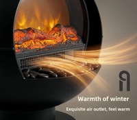 Cheminée électrique à LED avec flamme 3D réaliste intégrée, télécommande, thermostat intelligent réglable, économie d'énergie
