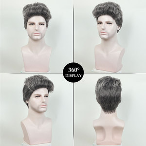 YIMANEILI court argent gris <span class=keywords><strong>perruque</strong></span> de cheveux naturels synthétique cosplay <span class=keywords><strong>Halloween</strong></span> perruques - Product Image 2