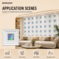 Panel Dinding PVC 3D Berlapis Putih MORLENX, Ubin Dekoratif Cermin Holografik Modern untuk Hotel Butik, Kamar Tidur, Ruang Tamu, Dapur