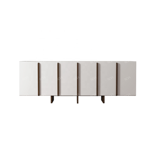 <span class=keywords><strong>Aparador</strong></span> de 6 puertas <span class=keywords><strong>blanco</strong></span> con acabado <span class=keywords><strong>mate</strong></span> NOVA para muebles de comedor, gabinete de buffet con puertas de cierre suave, gabinetes de almacenamiento de madera - Product Image 6