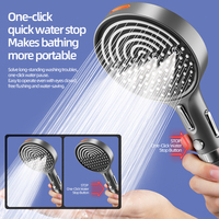 Pommeau de douche surdimensionné 4 modes avec filtre intégré, jets haute pression autonettoyants, couverture intégrale style hôtel