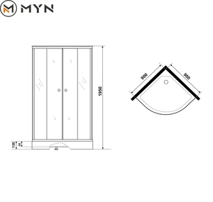 Myn אלומיניום קופסא מקלחת פרופיל אלומיניום מוקצף לא שקוף שקוף מחליק דלת מקלחת - Product Image 6