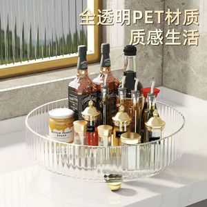<b>Rotating</b> Kitchen <b>Spice</b> <b>Rack</b> Transparent Green 1 Tier Multi Functional Storage Organizer For Seasonings And Condiments - Product Image 3