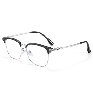 Croxin Gafas de media montura para hombre, montura rectangular, lentes de PC, antirreflectantes, 8037 - Product Image 1
