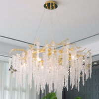 Lustre en cristal d'or de restaurant de luxe d'Europe du Nord Creative décore salon escalier intérieur plafond