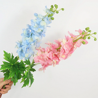 Fleurs artificielles Rosan Modèle 047 Delphinium à toucher réel, avec lumière LED, étanches, écologiques, pour intérieur/extérieur, décorations durables