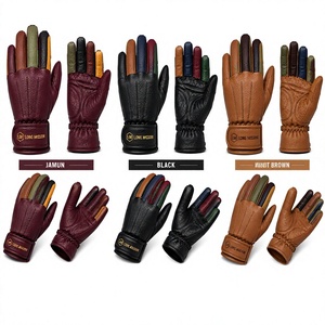 Long Mission Leather <b>Touchscreen</b> Motorcycle <b>Gloves</b> Wrist Length Plain Style Eco-Friendly Fur Lined Outdoor Four Seasons Use - Product Image 5