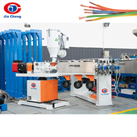 Machine d'extrusion de fil à vis simple automatique JIACHENG, équipement de fabrication de câbles de données USB en cuivre PVC avec contrôle PLC