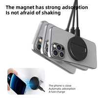 Support de charge sans fil magnétique pliable portable en alliage d'aluminium pour iPhone pour autres smartphones Support de chargeur sans fil magnétique