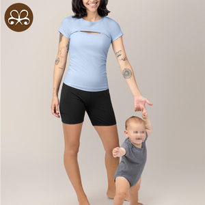 2025 été OEM à manches courtes hauts d'allaitement pour les femmes enceintes chemises d'allaitement à séchage rapide accès caché t-shirts - Product Image 2