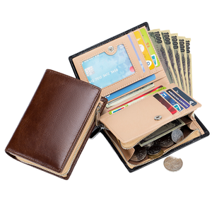 Tarjetero Retro de PU con cierre de cremallera larga RFID para hombre, diseño transfronterizo, tarjetero de identificación Vertical, monedero medio-largo - Product Image 1