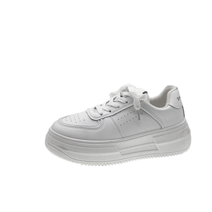 Chaussures décontractées pour femmes automne-hiver 2025, nouvelles chaussures blanches à semelle épaisse compensée - Product Image 1