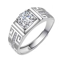 Bague en cuivre avec diamant du Mozambique de 2 carats, qualité 6A, grande taille, polie, pour mariage et cadeaux d'amour - Vente en gros