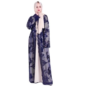 <span class=keywords><strong>Vintage</strong></span> Abaya Set moda perdere donne musulmane vestito esterno con ricamo delicato turchia lungo caftano fabbricazione all'ingrosso - Product Image 3