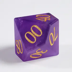 Jogo de dados de pedra preciosa D&D ametista personalizado feito à mão para jogos de mesa Dungeons and Dragons de dramatização