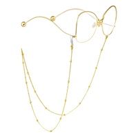 Chaîne de lunettes en métal style européen-américain, motif géométrique, perles creuses, antidérapante, perles qui conservent leur couleur, cordon de lunettes