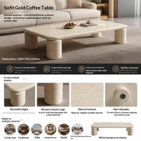 Table basse en marbre naturel, design colonne romaine, table centrale de luxe pour salon, mobilier architectural moderne, États-Unis