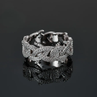 Bague unisexe classique Hip Hop en argent sterling S925 pavée de moissanite D VVS1, style cubain à motif épines et bulles, pour cadeau, fête ou usage quotidien