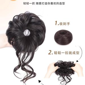 Perruque double chignon style rose 20 cm en fibre Kanekalon sans colle pour femmes - Product Image 2