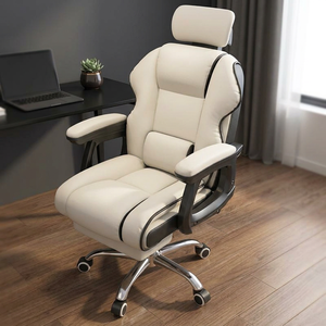 <b>White</b> Gaming <b>Chair</b> Reclining <b>Office</b> <b>Chair</b> High Back Swivel Computer Desk Seat with Headrest - Product Image 1