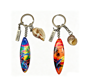 Portachiavi in Resina Personalizzato a Forma di Tavola da Surf con Conchiglia, Souvenir Turistico di <span class=keywords><strong>TENERIFE</strong></span>, Stampa Animale Marino, Regalo - Product Image 2