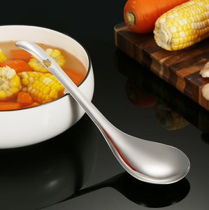 Cuchara para servir sopa de arroz DFS0803 de acero inoxidable SUS304, promoción especial con orificios para colgar - Product Image 4