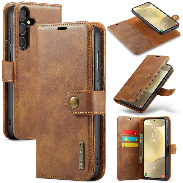 Luxury PU Leather Flip Wallet Case with Detachable Magnetic Cover for Samsung Galaxy S25 / S24 Ultra / Note 10 Plus Card Holder
