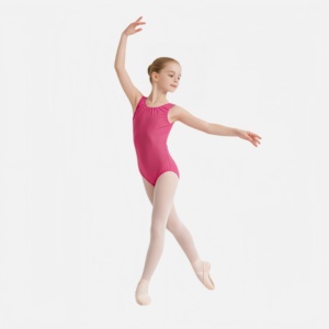 Justaucorps sans manches en coton et élasthanne pour filles, idéal pour la danse, le ballet et la gymnastique, avec taille élastique - Product Image 2