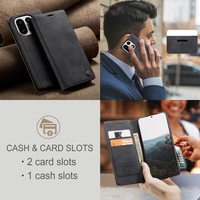Étui portefeuille en cuir PU Caseme 013 avec porte-cartes et support pour téléphone portable OnePlus 15, étui de protection en cuir pour téléphone