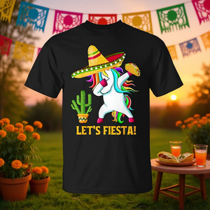 Camiseta Dabbing Unicorn Cinco De Mayo Let's Fiesta para niños y niñas - Product Image 3