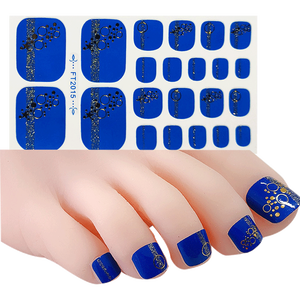 定制OEM波兰凝胶脚趾包裹贴纸时尚复古风格奢华半固化快速脚3D DIY脚趾贴纸艺术法国 - Product Image 5