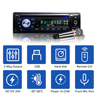 Reproductor de DVD para Vehículos Comerciales, Reproductor Multimedia de 1 DIN, 12V/24V, con MIC, USB, AM/FM, Estéreo para Autobús/Camión