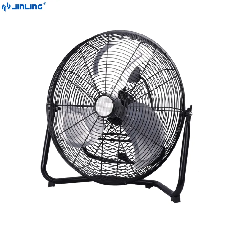 Jinling ventilador de chão de metal, alta velocidade 20in 3 velocidade ajustável ventilador industrial