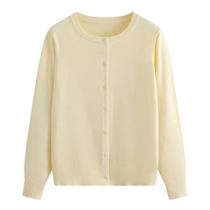 Women's Loose Knitted <b>Cardigan</b> Long Sleeve Crew Neck Single Breasted Anti-Pilling Spring Autumn Wear - Product Image 1