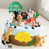 Schöne Tiere Tiger Giraffe Elefant Spielzeug Cake Topper Kinder Geburtstags torte Dekoration