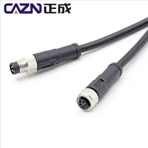 CAZN M8 Kabel Cetakan Berpelindung Kabel A B Coding PUR PVC M8 dengan Panjang Kustom