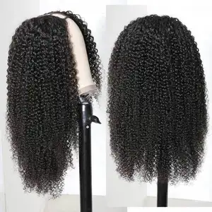 Hot Beauty Brazilian /Peruvian /Cambodia Human Hair wig Wholesaler U Part Wig Kinky Curly Wigs Beginners Friendly For Women