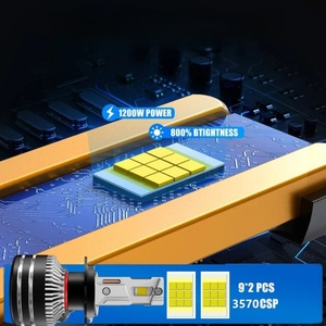 Faro Delantero Brillante para Automóvil de 160 W y <span class=keywords><strong>20000</strong></span> lm, Accesorio para Automóvil, Bombilla LED H7, H1, H11, 9005, Ventilador Silencioso, Bombilla LED H4 - Product Image 3