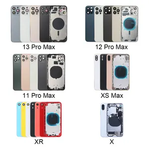 Custodia posteriore in vetro per iphone 11 12 13 14 Pro Max Cover posteriore in vetro per iphone 5 6 7 8 Plus X Xr Xs Housing con piccole parti