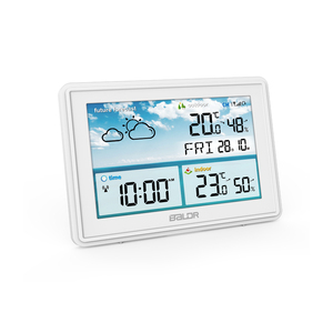 <span class=keywords><strong>Station</strong></span> météo sans fil <span class=keywords><strong>BALDR</strong></span> avec écran LCD couleur, thermomètre hygromètre intérieur/extérieur et horloge numérique - Product Image 1