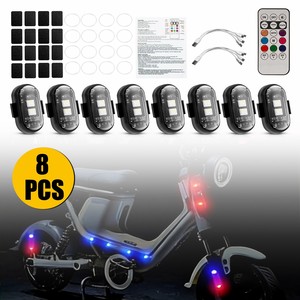 8Pcs <b>Wireless</b> LED Strobe Lights RGB 8 Colors Flash Warning <b>Lamps</b> USB Charging - Product Image 5