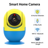 Caméra de sécurité WiFi mini 3MP, caméra IP intérieure panoramique et inclinable, design mignon, détection humaine IA, suivi automatique, surveillance pour bébé, animal domestique et maison